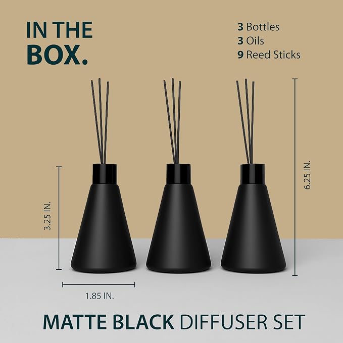 Reed Diffuser Sets (50ml) - 3 Pack White Flower Scent Bathroom Diffuser, Elegant Reed Diffuser for Shelf Decor, alternate