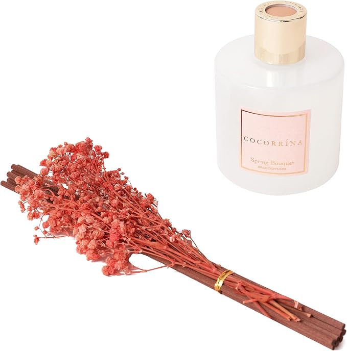 Reed Diffuser Sets- Spring Bouquet Scented Diffuser with Sticks Home Fragrance Reed Diffuser for Bathroom Shelf Decor