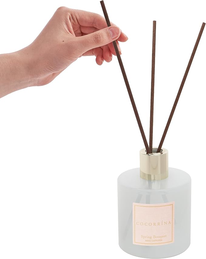 Reed Diffuser Sets- Spring Bouquet Scented Diffuser with Sticks Home Fragrance Reed Diffuser for Bathroom Shelf Decor