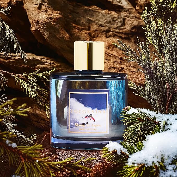 Reed Diffuser - Skiing in Aspen Reed Diffuser Set with 8 Sticks & Preserved Baby's Breath, alternate product view 4