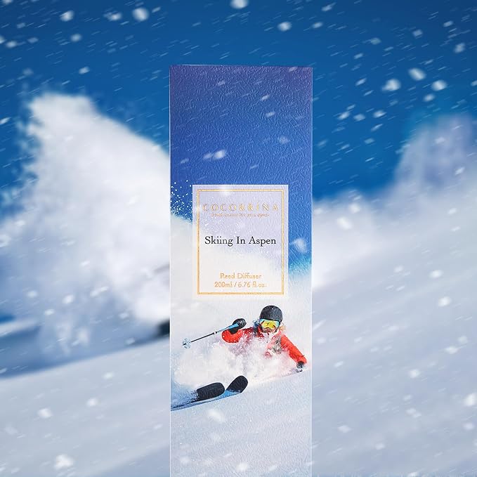 Reed Diffuser - Skiing in Aspen Reed Diffuser Set with 8 Sticks & Preserved Baby's Breath, alternate product view 5