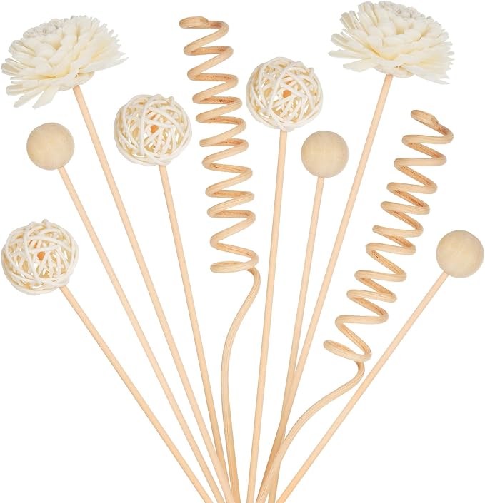 Reed Diffuser Stick, 10Pcs 10Inch Natural Rattan Flower Reed Fragrance Diffuser Set, product image