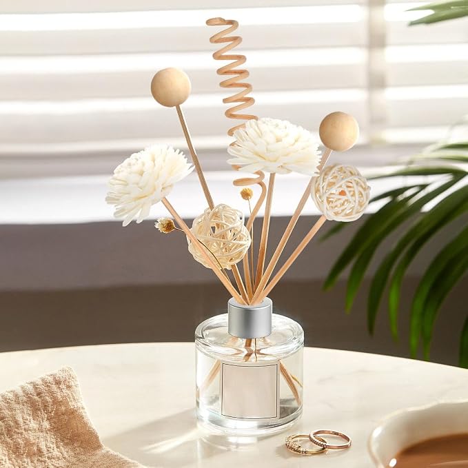 Reed Diffuser Stick, 10Pcs 10Inch Natural Rattan Flower Reed Fragrance Diffuser Set, alternate product view 3