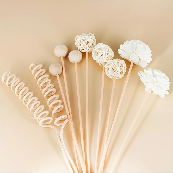 Reed Diffuser Stick, 10Pcs 10Inch Natural Rattan Flower Reed Fragrance Diffuser Set, alternate product view 6