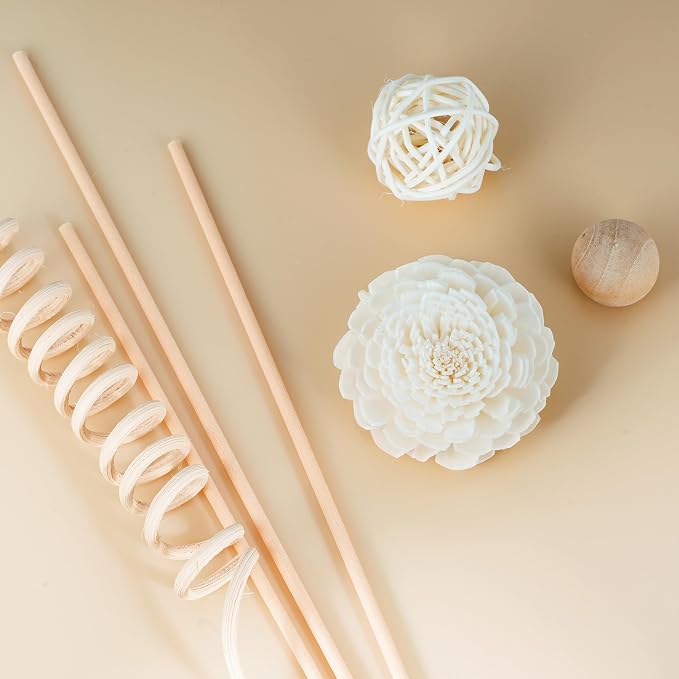 Reed Diffuser Stick, 10Pcs 10Inch Natural Rattan Flower Reed Fragrance Diffuser Set, alternate product view 7
