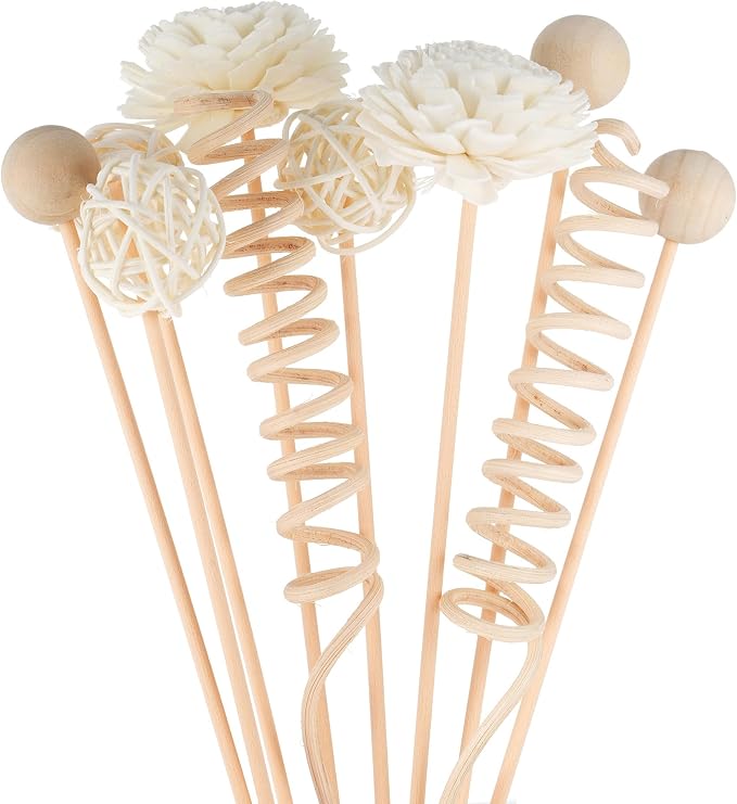 Reed Diffuser Stick, 10Pcs 10Inch Natural Rattan Flower Reed Fragrance Diffuser Set, alternate product view 8