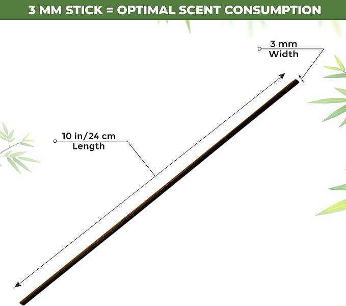 Reed Diffuser Sticks – 100 pcs of Black Rattan Essential Oil Aroma Refill Wood Sticks for Spa, Fragrance, Aromatherapy (24 cm