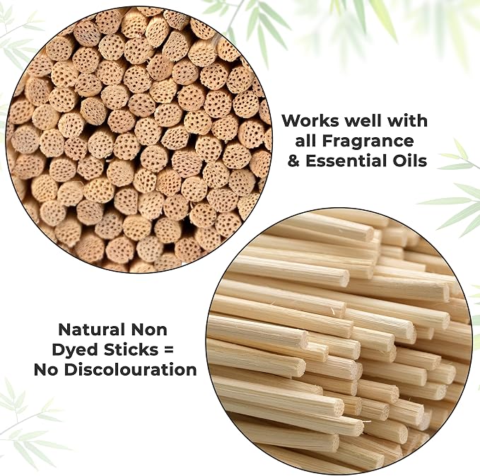 Reed Diffuser Sticks – 100 pcs of Black Rattan Essential Oil Aroma Refill Wood Sticks for Spa, Fragrance, Aromatherapy (24 cm