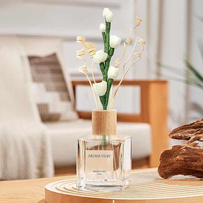 Reed Diffuser Sticks,Reed Diffuser Sticks Flowers,Reed Diffusers for Home,Bathroom Diffuser,Diffuser Set with Sticks,Natural