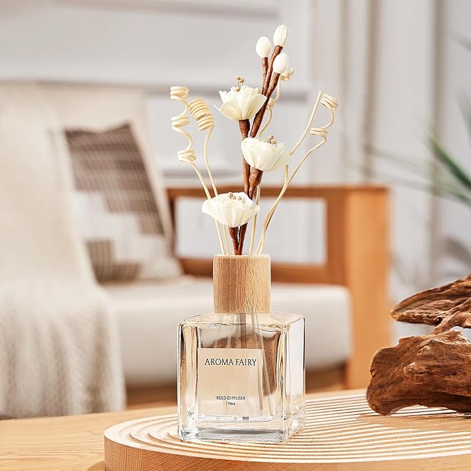 Reed Diffuser Sticks,Reed Diffuser Sticks Flowers,Reed Diffusers for Home,Bathroom Diffuser,Diffuser Set with Sticks,Natural
