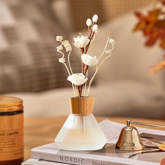 Reed Diffuser Sticks,Reed Diffuser Sticks Flowers,Reed Diffusers for Home,Bathroom Diffuser,Diffuser Set with Sticks,Natural