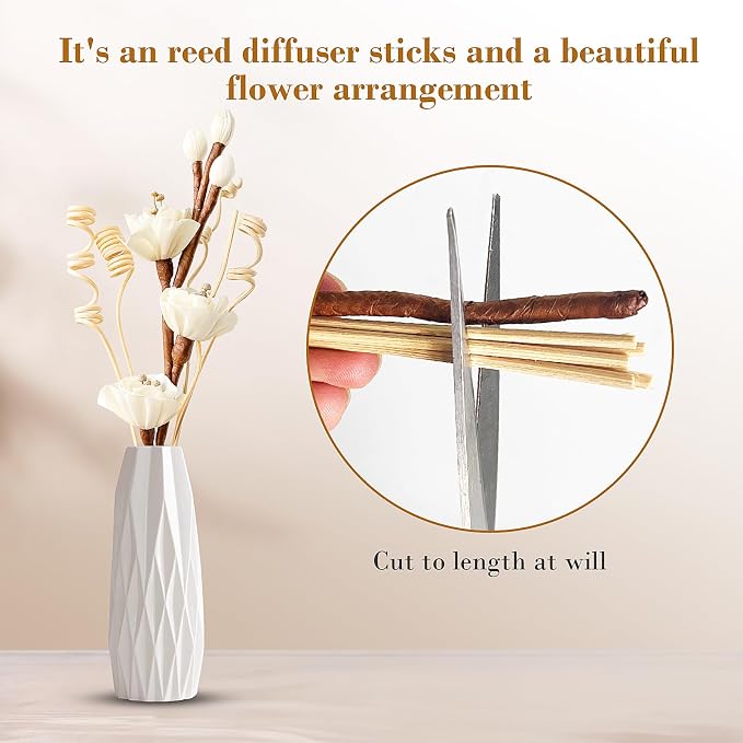Reed Diffuser Sticks,Reed Diffuser Sticks Flowers,Reed Diffusers for Home,Bathroom Diffuser,Diffuser Set with Sticks,Natural