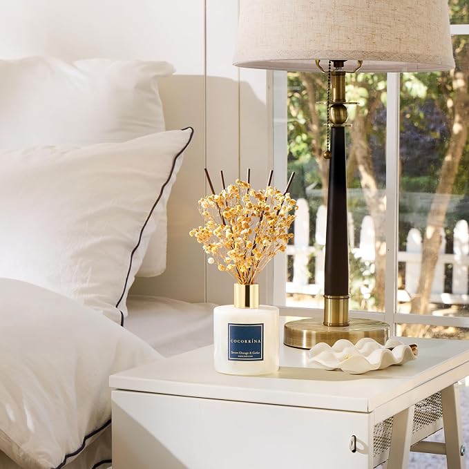 Reed Diffuser - Sweet Orange & Cedar 6.7 Fl.oz Reed Diffuser Set with Sticks & Preserved Baby's Breath, alternate product