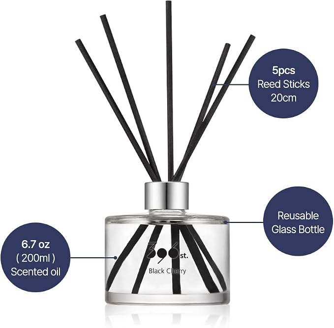 . Reed Diffuser, Vanilla Lavender, 200ml(6.7oz) / Reed Diffuser Sets, Home Fragrance, Scented Oils, Home & Bathroom Décor