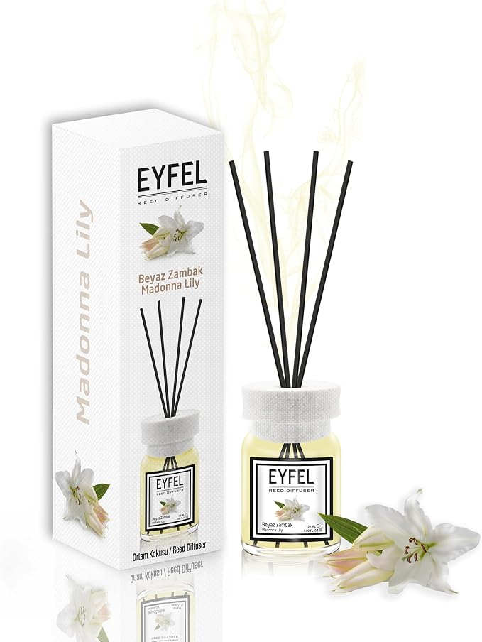 Reed Diffusers for Home – Fresh & Floral Reed Diffuser Set 4.05 fl oz Oil Diffuser Sticks, Bathroom Diffuser, Home