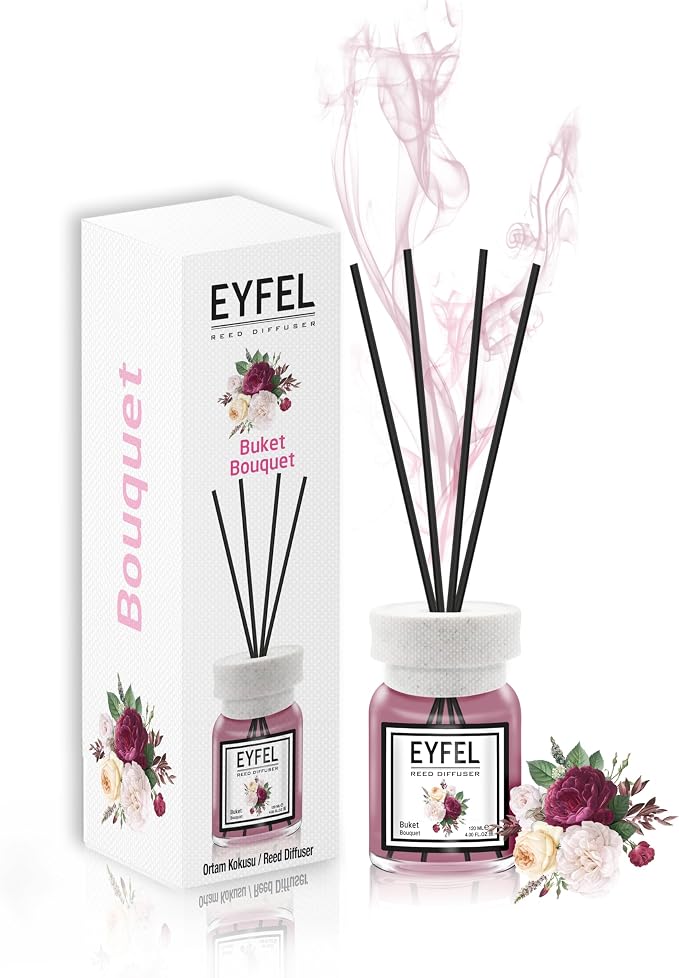 Reed Diffusers for Home – Fresh & Floral Reed Diffuser Set 4.05 fl oz Oil Diffuser Sticks, Bathroom Diffuser, Home