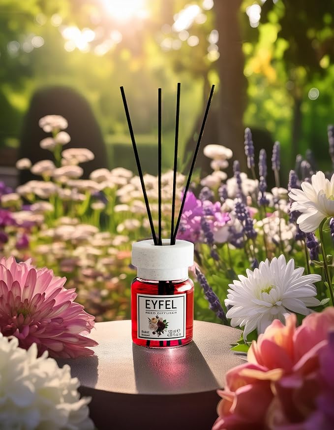 Reed Diffusers for Home – Fresh & Floral Reed Diffuser Set 4.05 fl oz Oil Diffuser Sticks, Bathroom Diffuser, Home