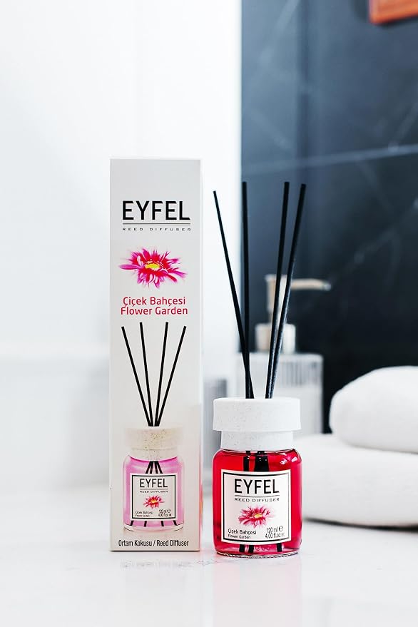 Reed Diffusers for Home – Fresh & Floral Reed Diffuser Set 4.05 fl oz Oil Diffuser Sticks, Bathroom Diffuser, Home