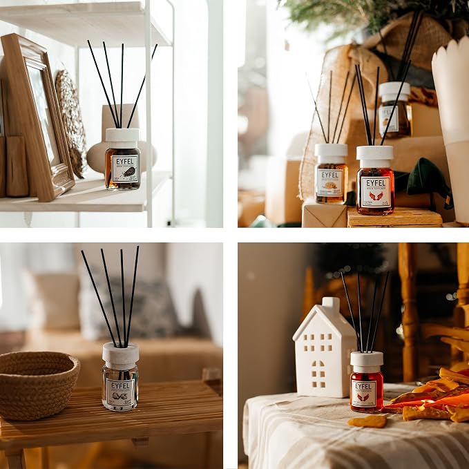 Reed Diffusers for Home – Fresh & Floral Reed Diffuser Set 4.05 fl oz Oil Diffuser Sticks, Bathroom Diffuser, Home
