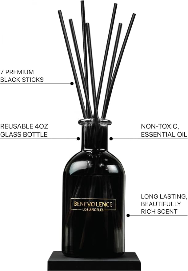 Reed Diffusers for Home, Rose & Sandalwood Relaxing Fragrance | Aromatherapy Reed Diffuser Sticks with Gift Box, alternate