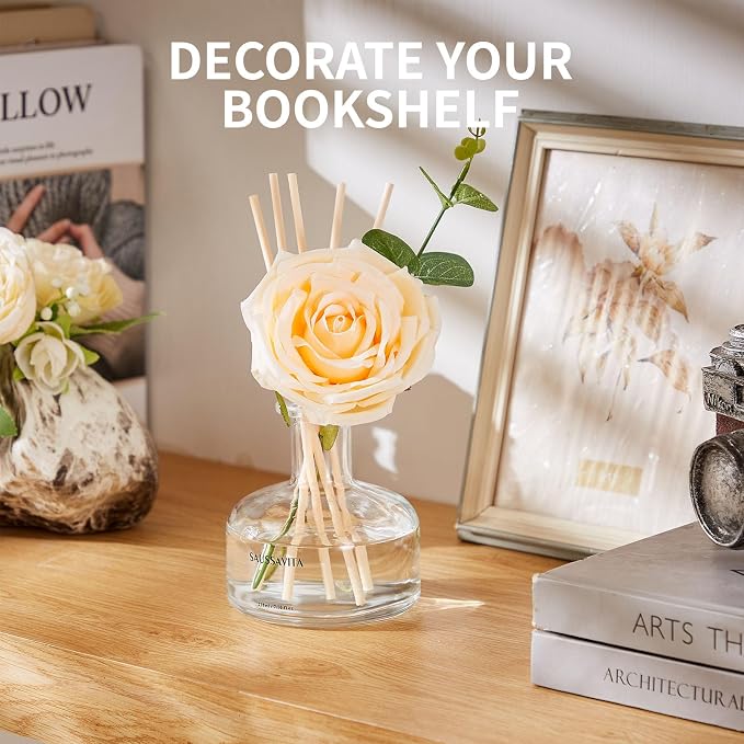 Reed Diffusers Set, 7.10 oz Vanilla Scented Diffuser with 7 Sticks, Long Lasting Home Fragrance for 120 Days, Perfect for