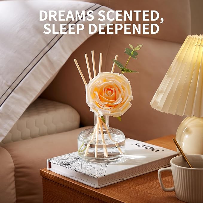 Reed Diffusers Set, 7.10 oz Vanilla Scented Diffuser with 7 Sticks, Long Lasting Home Fragrance for 120 Days, Perfect for