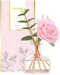 Reed Diffusers Set Rose Scent, Reed Diffuser for 120 Days, Diffusers for Home Pink Bottle,Bathroom Diffuser with 7 Sticks