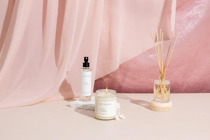 Reed Scent Diffuser - Love Potion - Relaxing Oil Diffuser, Jasmine, Lavender & Mandarin Fragrance, alternate product view 4
