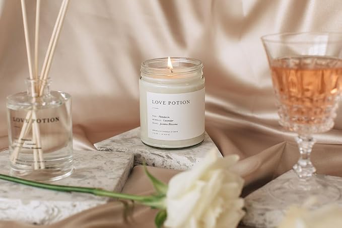 Reed Scent Diffuser - Love Potion - Relaxing Oil Diffuser, Jasmine, Lavender & Mandarin Fragrance, alternate product view 9