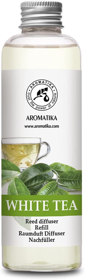 Refill Reed Diffuser White Tea 6.8 Fl Oz (200 ml) - with White Tea Essential Oil - Good Mood - Home Fragrance - Warm Scent