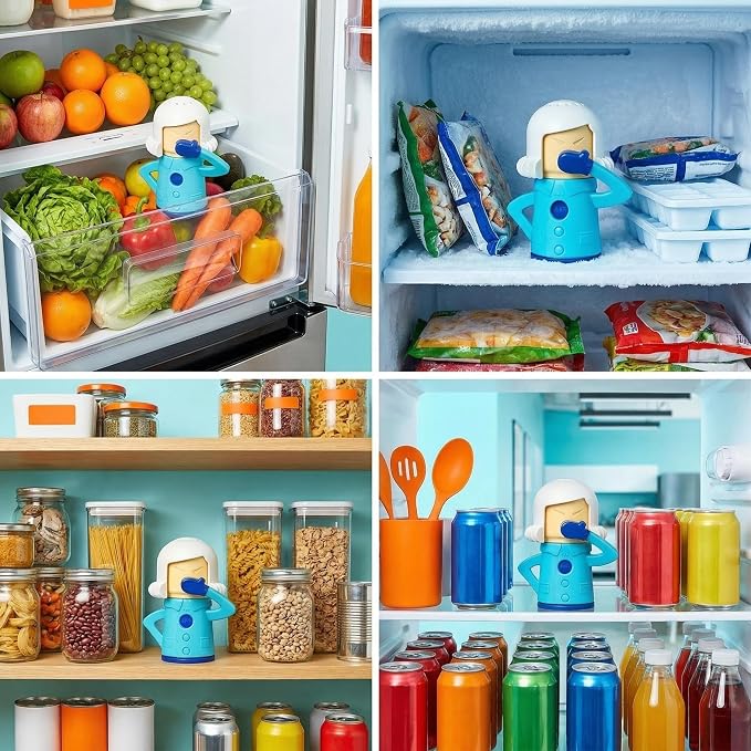 Refillable Fridge Deodorizer Box, Cute Design. PP Plastic Odor Absorber for Baking Soda, Coffee Grounds, Deodorizing Beads.