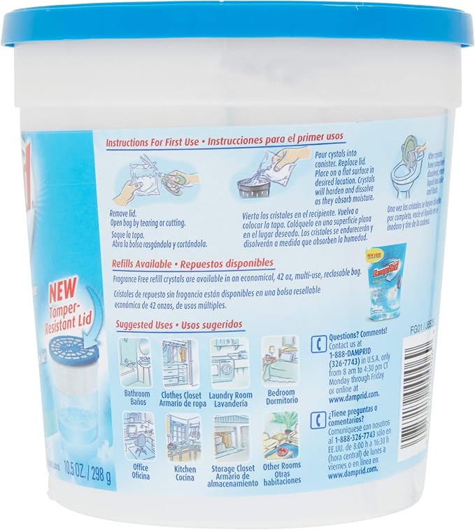 Refillable Moisture Absorber, Fragrance Free, 10.5 Ounce (Pack of 6), alternate product view 4