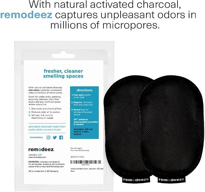 Refills for Fridge, Litter and Trash Deodorizers - Odor Eliminator, Activated Charcoal, alternate product view 2