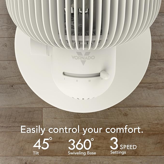 REFRESH 8 Table Fan with Aromatherapy Scent Pads, Swiveling Base, Easy to Clean, 3 Speed Settings, 45-Degree Tilt, Optimized