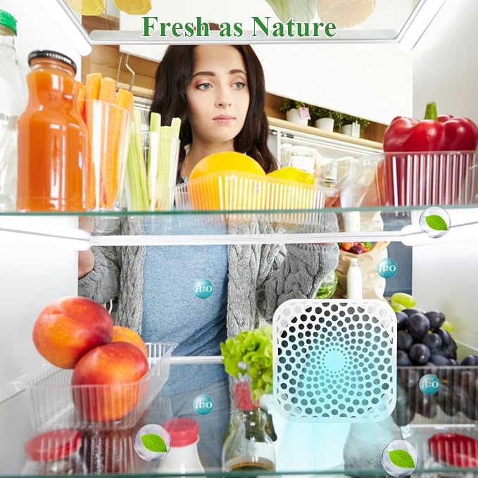 Refrigerator Deodorizer Lasts for 10 Years, Fridge Deodorizer Odor Eliminator 99%, Catalyst Air Purifier for Fridge &