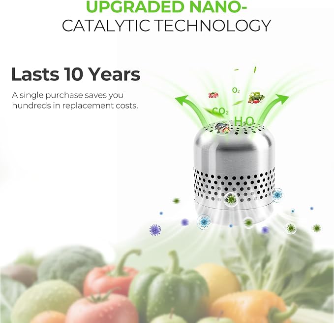 Refrigerator Deodorizer – Lasts for 10 Years, Long-Lasting Odor Eliminator for Fridge, Closet, Car -More Effective Than