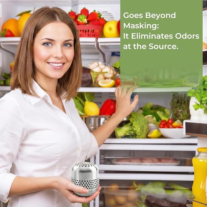 Refrigerator Deodorizer – Lasts for 10 Years, Long-Lasting Odor Eliminator for Fridge, Closet, Car -More Effective Than