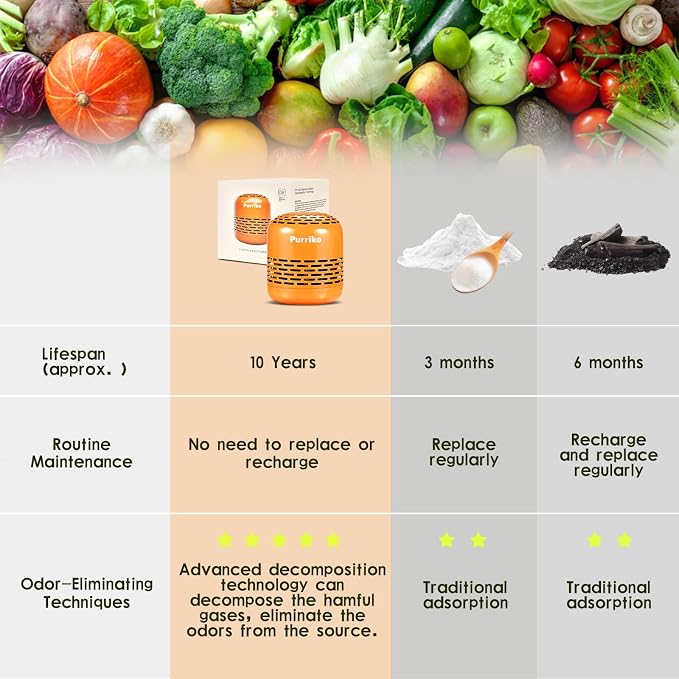 Refrigerator Deodorizer,Lasts up to 10 Years,Refrigerator Odor Eliminator,Fridge Deodorizer,More Effective Than Baking Soda