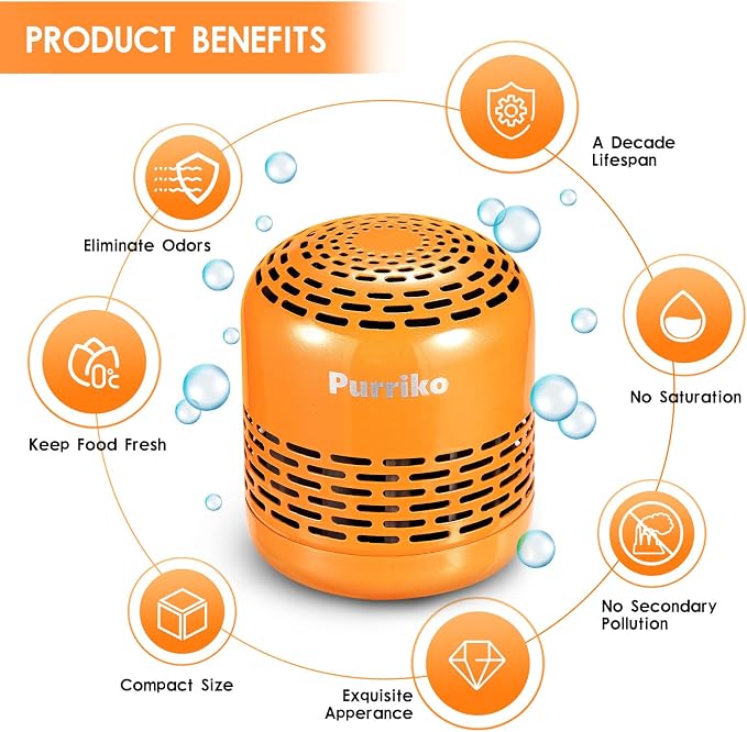 Refrigerator Deodorizer,Lasts up to 10 Years,Refrigerator Odor Eliminator,Fridge Deodorizer,More Effective Than Baking Soda