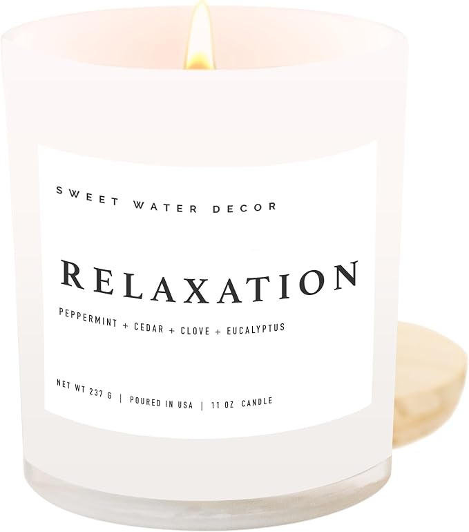 Relaxation Candle - Peppermint, Clove, Cedar, Eucalyptus Scented Aromatherapy Candle, product image