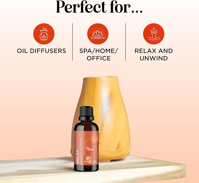 Relaxing Essential Oil Blend for Diffuser - Aromatherapy Blend of Essential Oils for Diffusers for Home and Travel Stress