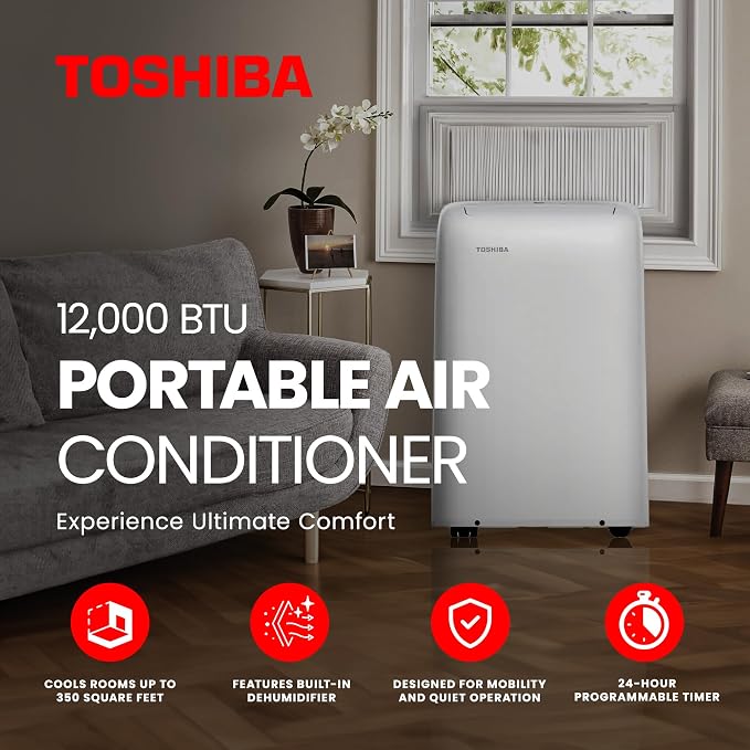 (Renewed) 12,000 BTU (8,000 BTU DOE) 115-Volt WiFi Portable Air Conditioner with Dehumidifier Mode for up to 350 sf