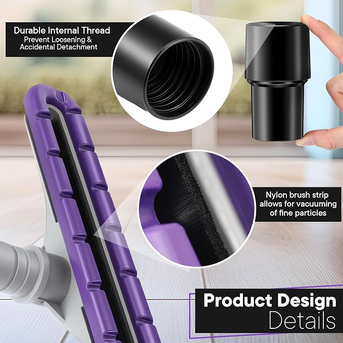 Replacement 14" Floor Brush & 1.5"(38mm) to 1.5" (38mm) Hose Adapter Kit, Compatible with 101446 E-Z, alternate view