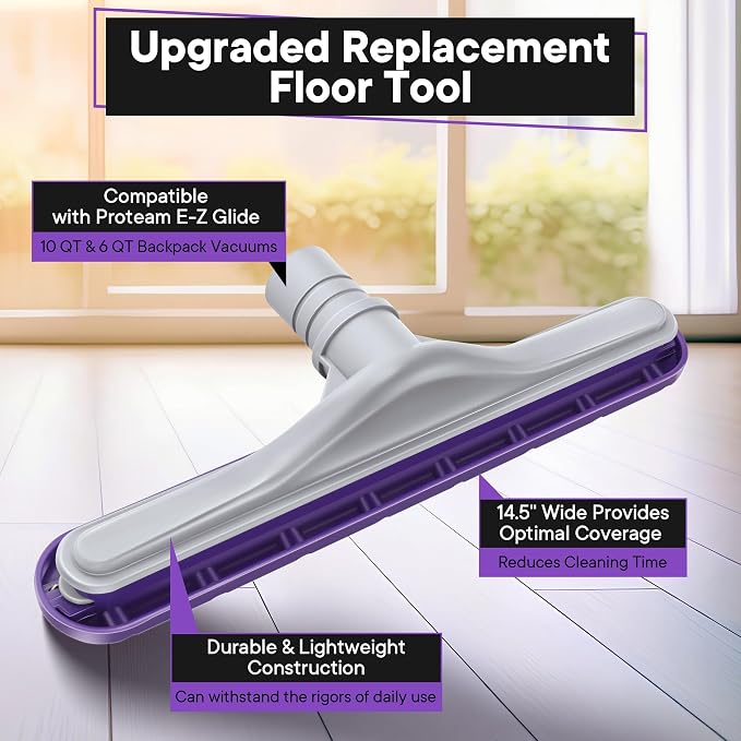 Replacement 14" Floor Brush & 1.5"(38mm) to 1.5" (38mm) Hose Adapter Kit, Compatible with 101446 E-Z, alternate view