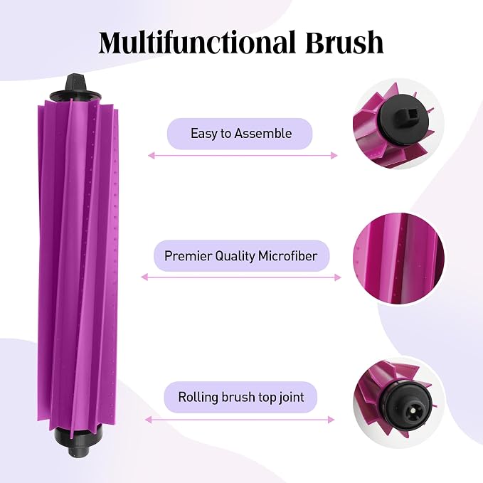 Replacement Accessories for Eureka E20 Plus Robot Vacuum,1Rubber Main Brush,4Mop Pads,2Filters,4Side Brush;2Rubber Main