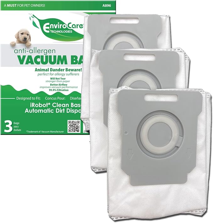 Replacement Allergen Vacuum Cleaner Bags Designed to fit Roombai7, i7+, i7Plus, i8, i8+, i3, i3+, i4, i4+, i6, i6+