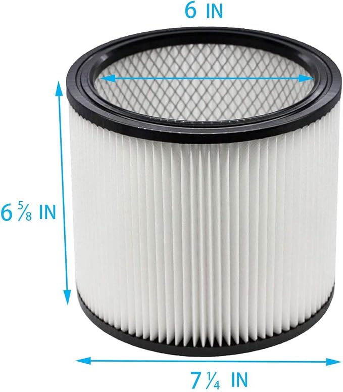 Replacement Filter Compatible with 90350 90304 90333 Replacement fits for 4-16 Gallon most Wet/Dry Vacuum