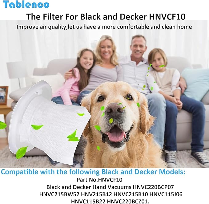 Replacement Filter for Black and Decker Dustbuster QuickClean Cordless Handheld Vacuum HNVC215B10 HNVCF10 -Compatible with