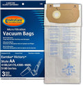 Replacement Micro Filtration Vacuum Cleaner Dust Bags Designed to Fit Eureka Style AA Victory and True HEPA Uprights. 3 pack