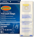 Replacement Micro Filtration Vacuum Cleaner Dust Bags Designed to fit Types U, U-3, U-6, 9 bags in